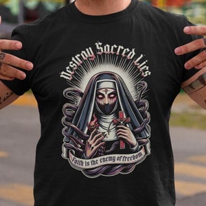Gothic Atheist Shirt: Anti-Religion Vibes for Pagan & Agnostic Souls. Gift For Gothic, Satanic Shirt, Occult Shirt, Anti-Church Shirt.