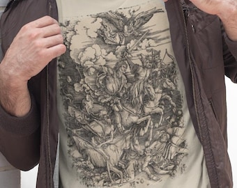Four Horsemen from The Apocalypse by Albrecht Durer T-Shirt, Renaissance Art Gift for Art Lovers, Iconic Engraving, Unisex Artistic Clothing