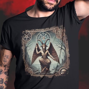 Baphomet Shirt, Satanic Shirt, Occult Shirt, Satan Shirt, Goth shirt, Sabbatic Goat, Baphomet T-Shirt, Gift for Him or Her, Gift For Gothic