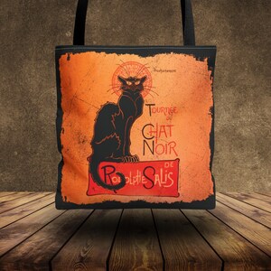 Le Chat Noir Vintage Tote Bag Poster, French Poster Paris Bag, Théophile Alexandre Steinlen Black Cat Bag, Bohemian Tote Bag gift for Her