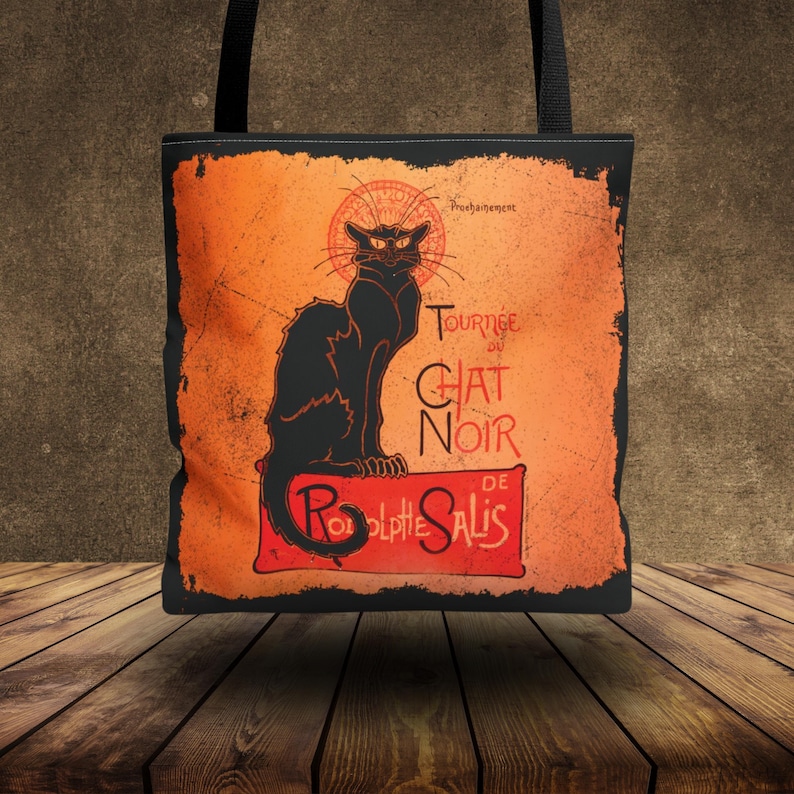 Le Chat Noir Vintage Tote Bag Poster, French Poster Paris Bag, Théophile Alexandre Steinlen Black Cat Bag, Bohemian Tote Bag gift for Her