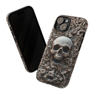 Gothic iPhone Case with 3D Skull – Macabre Baroque Design for iPhone 16, 15, 14, 13 Pro Max & All Models. Dark Aesthetic Phone Case for Gothic Style Lovers. Unique Gothic Gift for Him or Her
