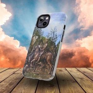 Albrecht Dürer Knight Death and the Devil Art iPhone Case, iPhone 7 8 X 11 12 13 14 15 Plus Pro Max & More Famous Engraving Art Iphone Case