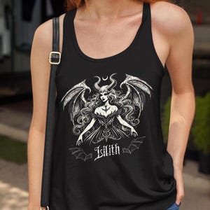 Lilith Pagan Goddess Tank Top, Occult Tank, Goth Tank Top, Witchy Shirt, Wicca Tee, Dark Gift for Her, Gift For Gothic Women Tank Top
