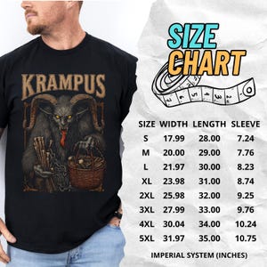 Dark Krampus Christmas shirt featuring the legendary holiday demon from Alpine folklore, perfect for fans of gothic fashion, pagan style, and alternative holiday apparel.