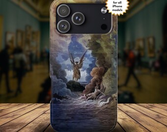 Gustave Doré iPhone Case: Paradise Lost Art Phone Case, All iPhone Models, Satan and Beelzebub, John Milton Fans Gift for Art Lovers