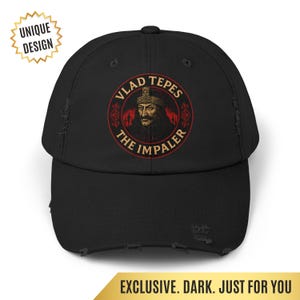 Santa Muerte Cap, Gothic Skull Distressed Cap, Dark Saint Baseball