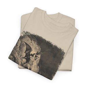 Paradise Lost Gustave Doré Shirt - John Milton Engraving T-Shirt featuring Lucifer as Fallen Angel. Perfect gift for art lovers. Classic art design for fans of famous engravings and iconic paintings.
