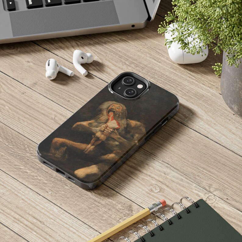 Saturn Devouring His Son by Francisco Goya Art iPhone Case, All iPhone Models Air Plus Pro Max & More Macabre Art Romanticism Painting image 10