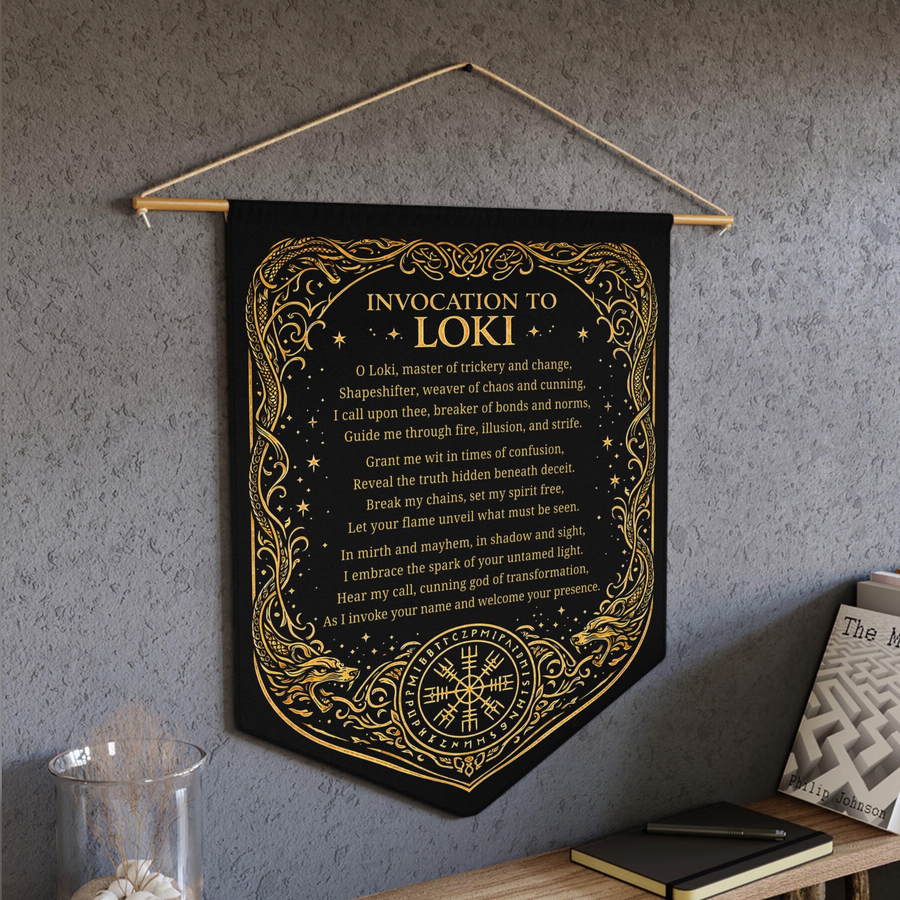 Invocation to Loki Wall Decor: Norse Trickster God Decor | Pagan Altar ...