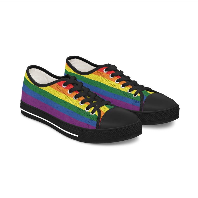 LGBTQ Pride Flag Sneakers Gift Low Top Canvas Shoes Lesbian - Etsy