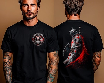 Knight Templar T-Shirt: Crusader Warrior Shirt | Medieval Armor Unisex Tee | Dark Gothic Knight