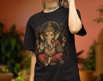 Ganesha T-Shirt: Hindu Elephant God Graphic Tee, Yoga Meditation Gift