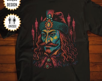 Vlad the Impaler Shirt Gothic Gift Vampire T-Shirt Neon Graphic Gift Tee Horror Tee Prince Of Wallachia Shirt Vlad Tepes Shirt Goth Clothing