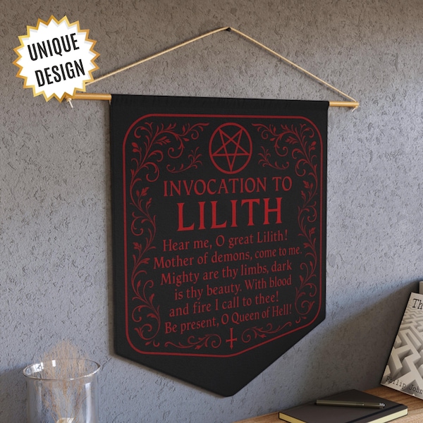 Invocation to Lilith Wall Decor Witchy Altar Wall Hanging Gift Dark Feminine Occult Decor Demon Pact Ritual Satanic Home Decor Witchy Art
