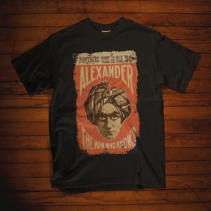 Vintage Shirt Magier Poster Alexander The Man Who Weiss Shirt Plakat New York Werbeplakat T-Shirt Geschenk Vintage Zaubershow