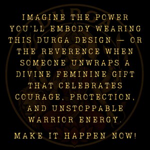 “Maa Durga T-shirt featuring the Hindu goddess of strength and protection, perfect for devotees of the divine feminine and Shakti power. Spiritual yoga clothing with sacred iconography, ideal for those seeking a powerful and meaningful Hindu goddess tee.