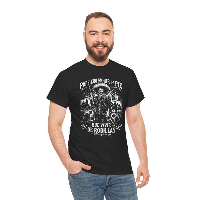 Emiliano Zapata unisex t-shirt featuring a powerful illustrated portrait of the Mexican revolutionary leader, inspired by the Mexican Revolution. This rebel spirit history shirt honors Emiliano Zapata’s fight for justice, land reform, and freedom, celebrating Latin heritage, revolutionary symbolism, and iconic Mexican history in a bold, striking design.