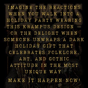 Dark Krampus Christmas shirt featuring the legendary holiday demon from Alpine folklore, perfect for fans of gothic fashion, pagan style, and alternative holiday apparel.