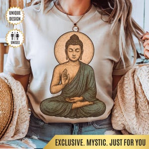 Buddha T-Shirt Vintage Meditation Graphic | Spiritual Zen Shirt | Unisex Mindfulness Tee | Buddhist Gift for Yoga & Peace Lovers | Boho Tee