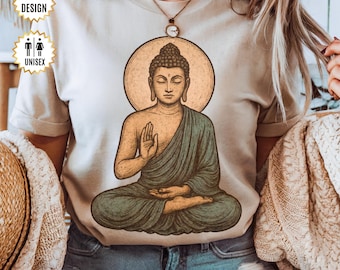 Buddha T-Shirt Vintage Meditation Graphic | Spiritual Zen Shirt | Unisex Mindfulness Tee | Buddhist Gift for Yoga & Peace Lovers | Boho Tee
