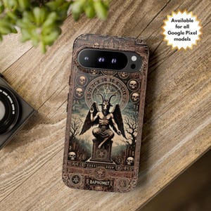 Baphomet Phone Case Sabbatic Goat Devil Phone Case Sigil of Baphomet Pentagram Google Pixel 9 8 7 6 5 Models Phone Cover Goth Gift Idea