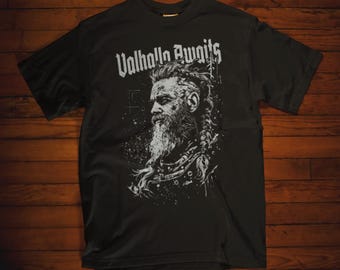 Valhalla Viking T-Shirt | Norse Mythology Berserker Warrior Shirt | Nordic Odin Tee | Viking MetalHead Gift | Nordic Barbarian Shirt