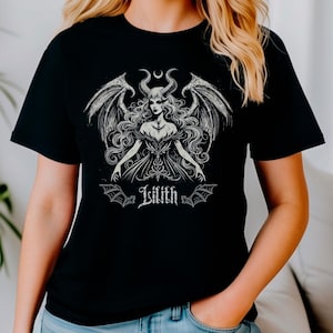 Lilith Pagan Goddess Shirt, Satanic Shirt, Occult Shirt, Goth shirt, Witchy Shirt, Wicca T-Shirt, Dark Gift for Her, Gift For Gothic Women