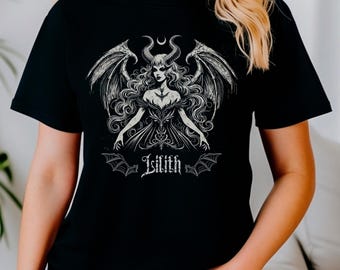 Lilith Pagan Goddess Shirt, Satanic Shirt, Occult Shirt, Goth shirt, Witchy Shirt, Wicca T-Shirt, Dark Gift for Her, Gift For Gothic Women