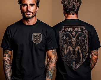 Baphomet T-Shirt Gothic Gift | Satanic Goat Design | Alternative Fashion for Occult Fans | Gift for Goths & Metalheads | Unisex Esoteric Tee