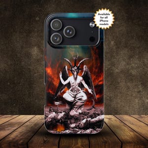 Baphomet iPhone Case Gothic Gift: .Sabbatic Goat,  Devil Phone Case, iPhone Pro Max Plus Air & All Models Tough Phone Cases, Goth Phone Case