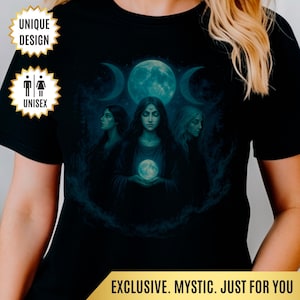 Hecate Greek Mythology Triple Goddess Shirt, Witch Gift Tee, Pagan Graphic T-Shirt, Occult Symbol Top, Wiccan Clothing, Hekate Shirt