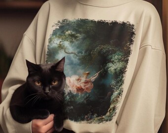 The Swing by Jean Honoré Fragonard SweatShirt Gift for Art Lovers Famous Painting Jumper Rococo-Style Unisex Pullover Masterpiece