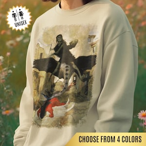 The Plague by Arnold Böcklin Sweatshirt Art Lovers Gift, Die Pest Sweater Gothic Art, Famous Painting Jumper, Dark Academia Sweatshirt
