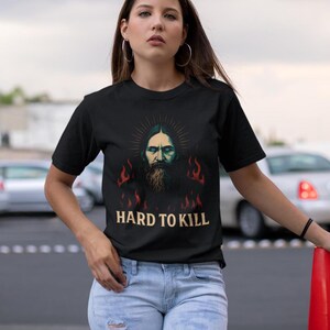 Mystical Rasputin t-shirt featuring a dark grunge occult illustration inspired by the legendary Russian mystic, with gothic aesthetic and esoteric symbolism. Funny dark humor shirt for history lovers, occult fans, and gothic style enthusiasts, designed with a vintage distressed look.