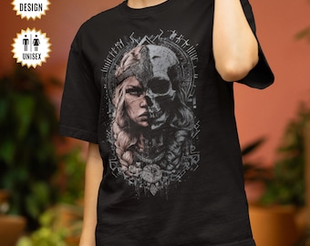Hel Norse Goddess T-Shirt Viking Underworld Queen Tee, Nordic Mythology Shirt, Nordic Mythology Gift for Pagan & Viking Fans, Pagan Goddess
