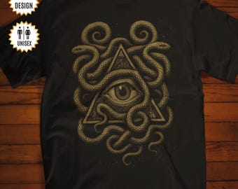 All-Seeing Eye Shirt: Mystic Symbol Tee | Esoteric T-Shirt | Alchemy Dark Mystic Tee | Occult Gift for Him or Her