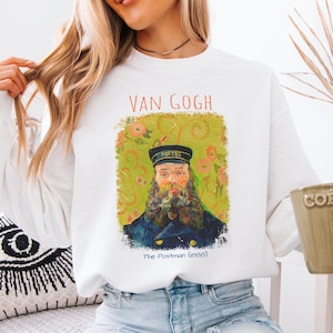 Sudadera unisex con estampado de El cartero Joseph Roulin de Vincent van Gogh, regalo para amantes del arte, ropa de estilo boho