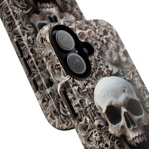Gothic iPhone Case with 3D Skull – Macabre Baroque Design for iPhone 16, 15, 14, 13 Pro Max & All Models. Dark Aesthetic Phone Case for Gothic Style Lovers. Unique Gothic Gift for Him or Her