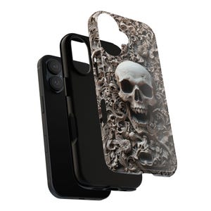 Gothic iPhone Case with 3D Skull – Macabre Baroque Design for iPhone 16, 15, 14, 13 Pro Max & All Models. Dark Aesthetic Phone Case for Gothic Style Lovers. Unique Gothic Gift for Him or Her