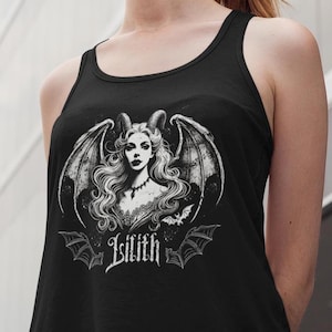 Lilith Pagan Goddess Tank Top, Satanic Tank, Occult Shirt, Goth Tank, Witchy Shirt, Wicca Tee, Dark Gift for Her, Gift For Gothic Women