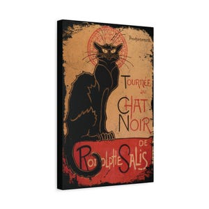 Le Chat Noir Vintage Poster Wall Art French Home Decor, Black Cat Print, Théophile Alexandre Steinlen, Gift Idea, Paris Decor Canvas Matte