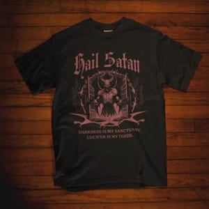 Hail Satan Gothic T-Shirt Gothic and Witchy Gift for Dark Style lovers, Gift For Gothic, Occult Shirt, Satanic Shirt Alternative Fashion