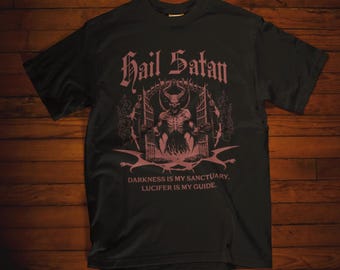 Hail Satan Gothic T-Shirt Gothic and Witchy Gift for Dark Style lovers, Gift For Gothic, Occult Shirt, Satanic Shirt Alternative Fashion