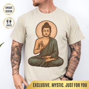 Buddha T-Shirt Vintage Meditation Graphic | Spiritual Zen Shirt | Unisex Mindfulness Tee | Buddhist Gift for Yoga & Peace Lovers | Boho Tee