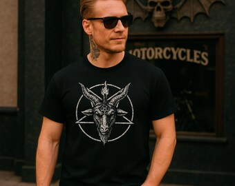 Satanic Pentagram Baphomet Vaporwave Aesthetic Horror T-Shirt