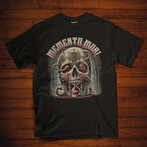 Memento Mori Gothic T-Shirt, Skull Art Tee, Alternative Fashion Unisex Tee, Death Metal Clothing, Dark Aesthetic Design Macabre Fashion Gift