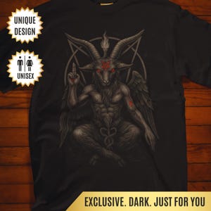 Baphomet Goat Satanic T-Shirt Gothic Gift, Occult Pentagram Design, Dark Gothic Heavy Metal Tee, Black Magic Demon Shirt, Witchy Gift