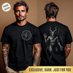 Satan Sigil T-Shirt Gothic Gift Idea, Occult Shirt, Satanic Symbol Tee | Left-Hand Path Gift for Metalheads & Witchy Aesthetic, Baphomet Tee