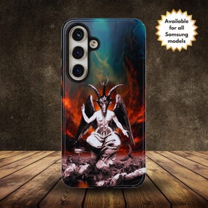 Baphomet Handyhülle, Sabbatic Ziege, Teufel Samsung Handyhülle Gothic Geschenk, Galaxy S25 S24 S23 S22 Ultra Plus & alle Modelle Covers Okkultes Geschenk